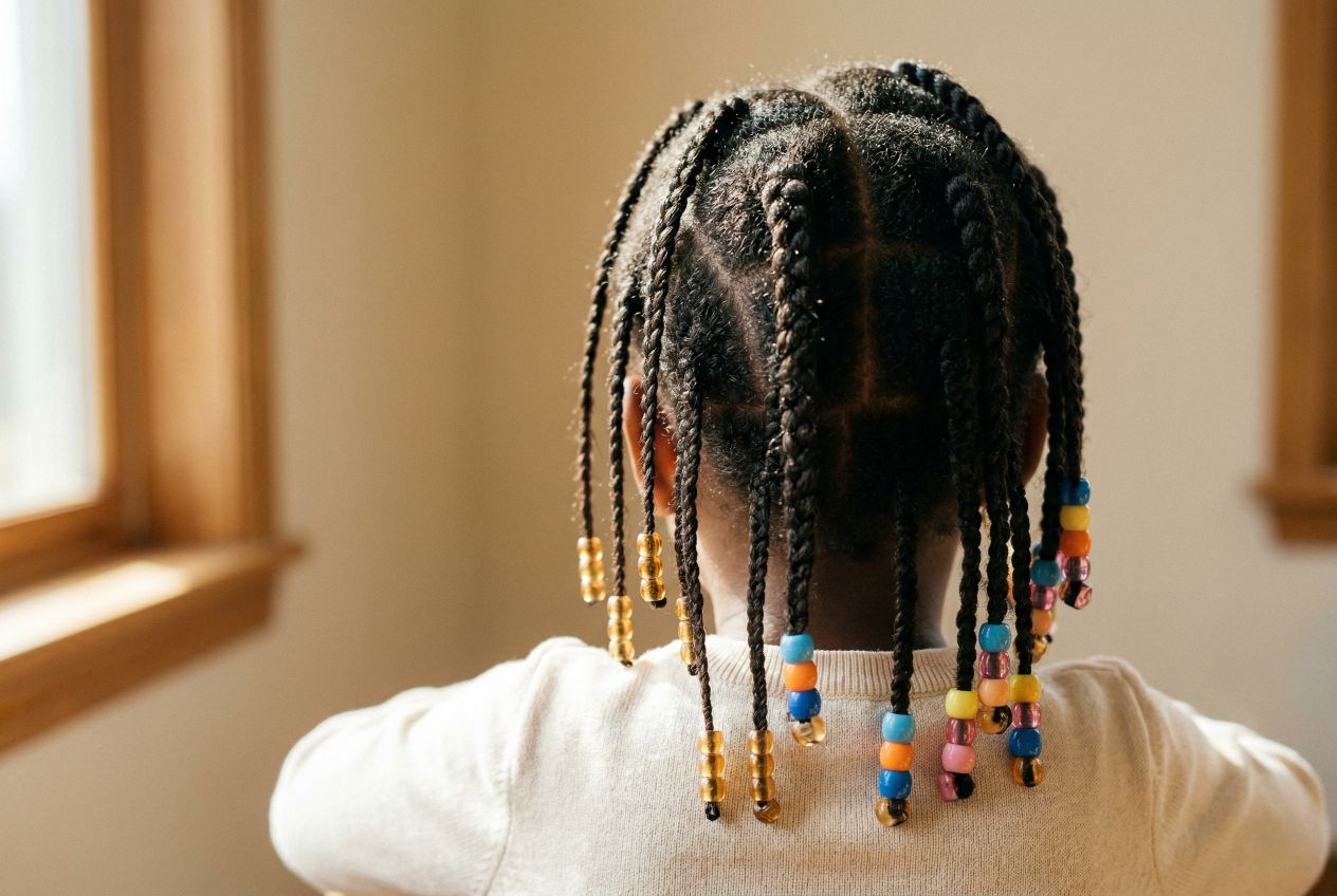 Perles cheveux : tailles, sécurité, styles (enfant)