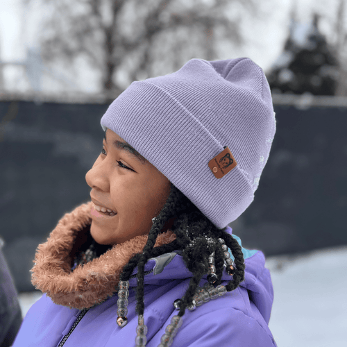 BONNET D'HIVER FILLE INTÉRIEUR EN SATIN - Violet
