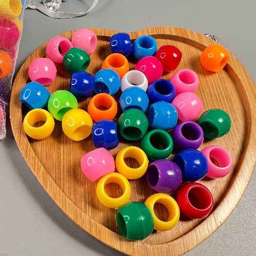 PERLES CHEVEUX MULICOULEURS - LOT GRANDES PERLES CHEVEUX