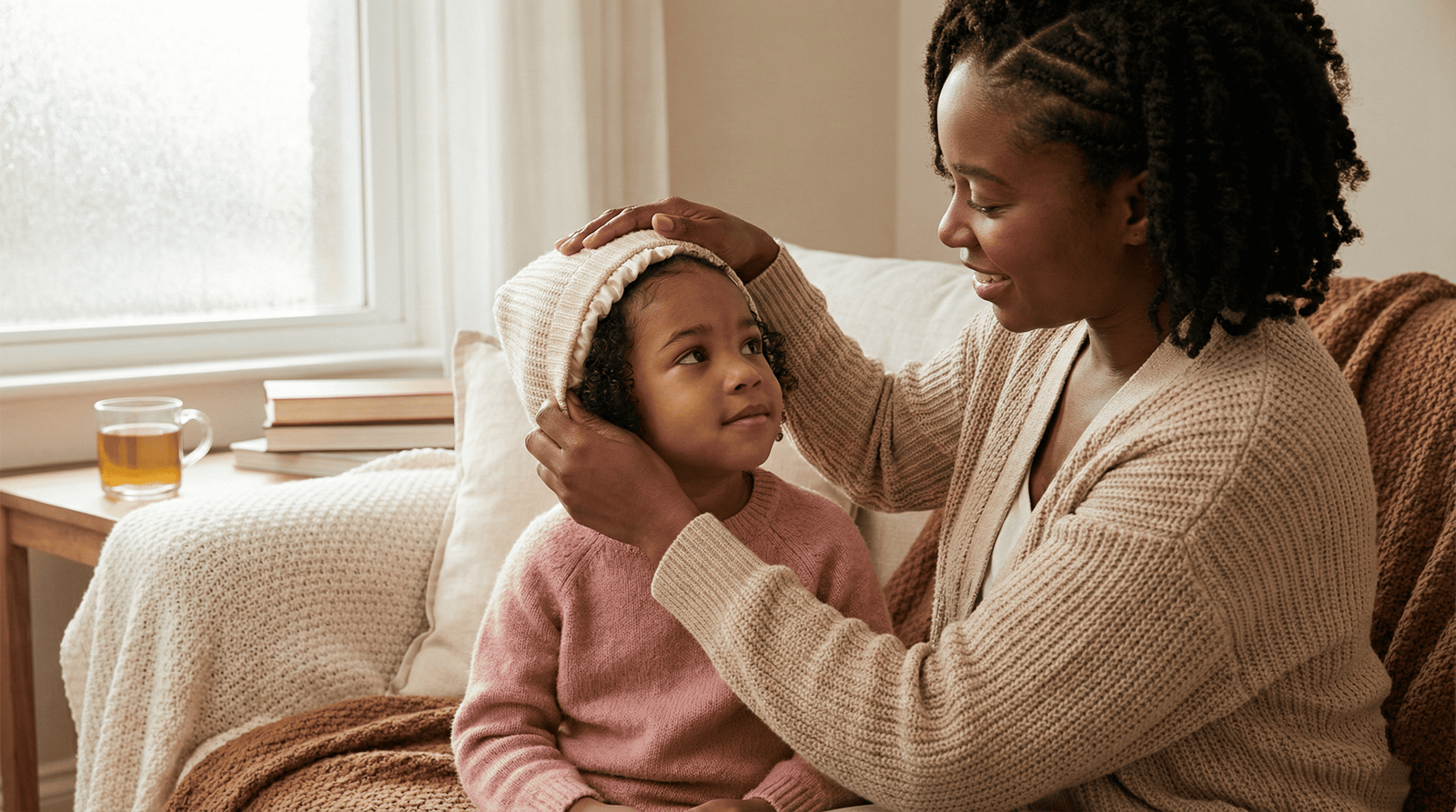 Bonnet hiver intérieur satin : l'accessoire indispensable pour les cheveux texturés des enfants