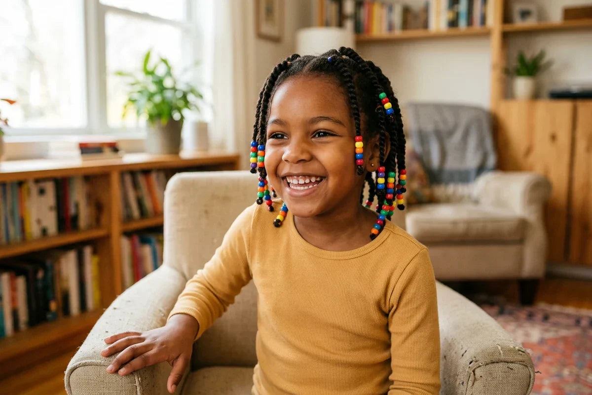 Coiffure avec perles enfant : pose et sécurité