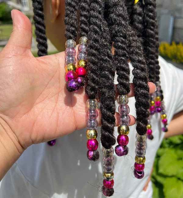 Lot de 100 grandes perles brillantes pour cheveux d’enfant