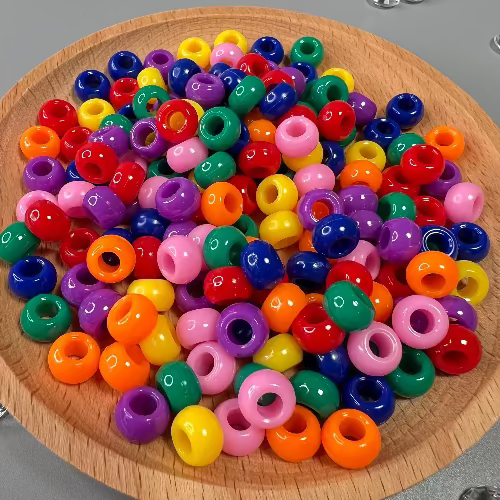 150 PETITES PERLES POUR CHEVEUX MÉLANGE DE COULEURS-BLEU- ROUGE- JAUNE-ROSE-VERT-ORANGE-VIOLET