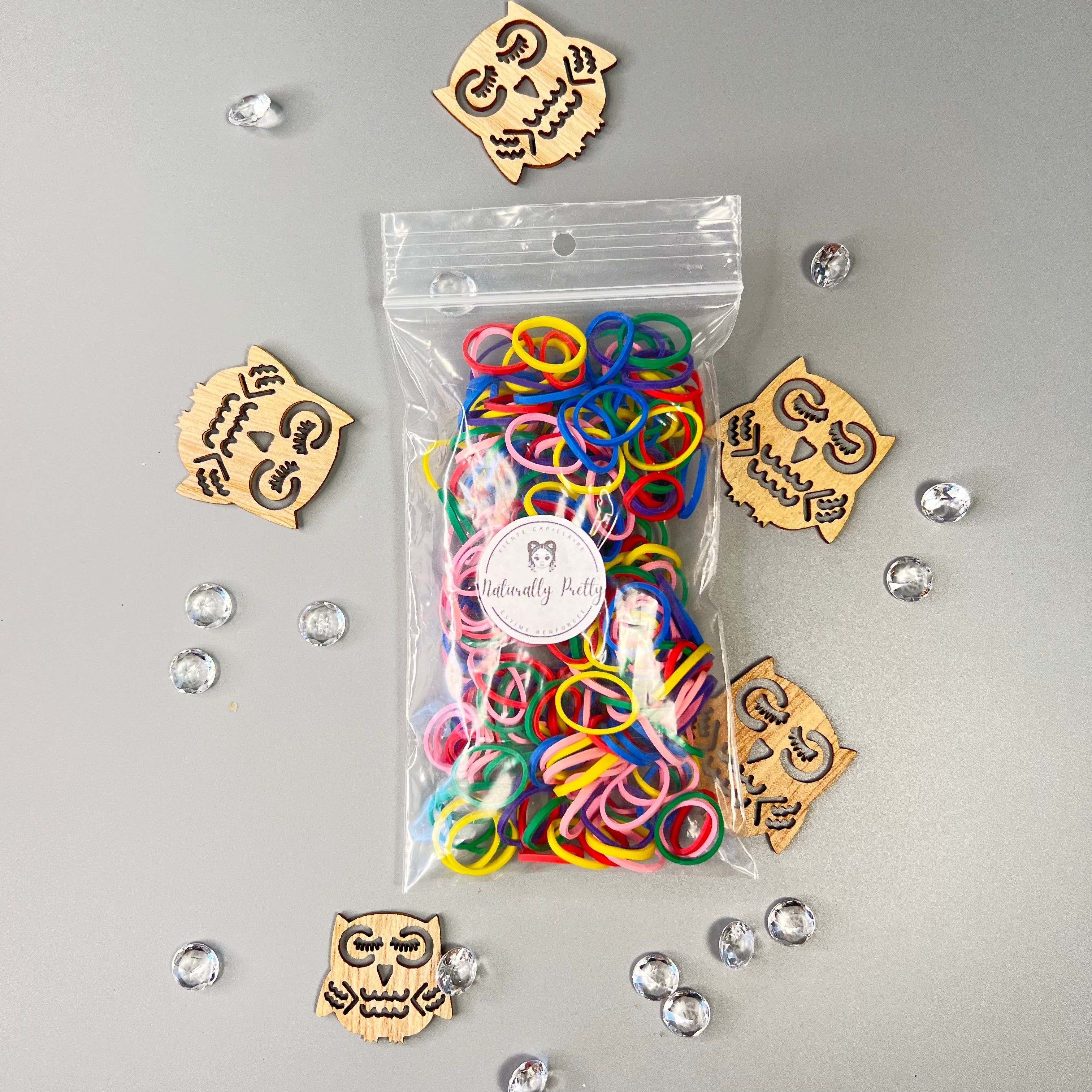 250 ÉLASTIQUES CAOUTCHOUC CHEVEUX COULEUR Naturally Pretty