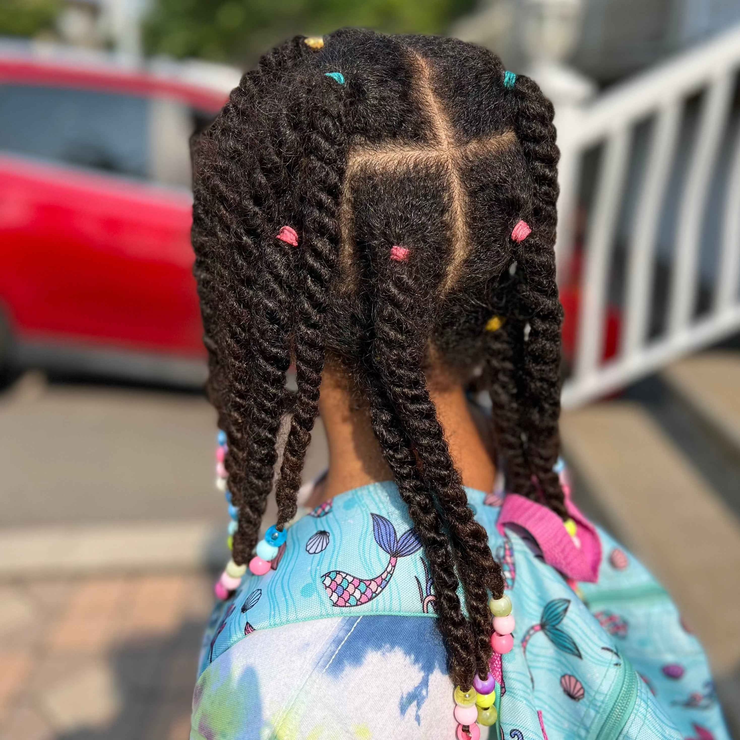 Grandes perles pastel pour tresses et vanilles enfant – vue 9