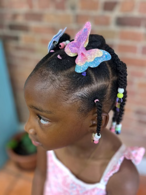 Barette papillon arc en ciel pour petite fille