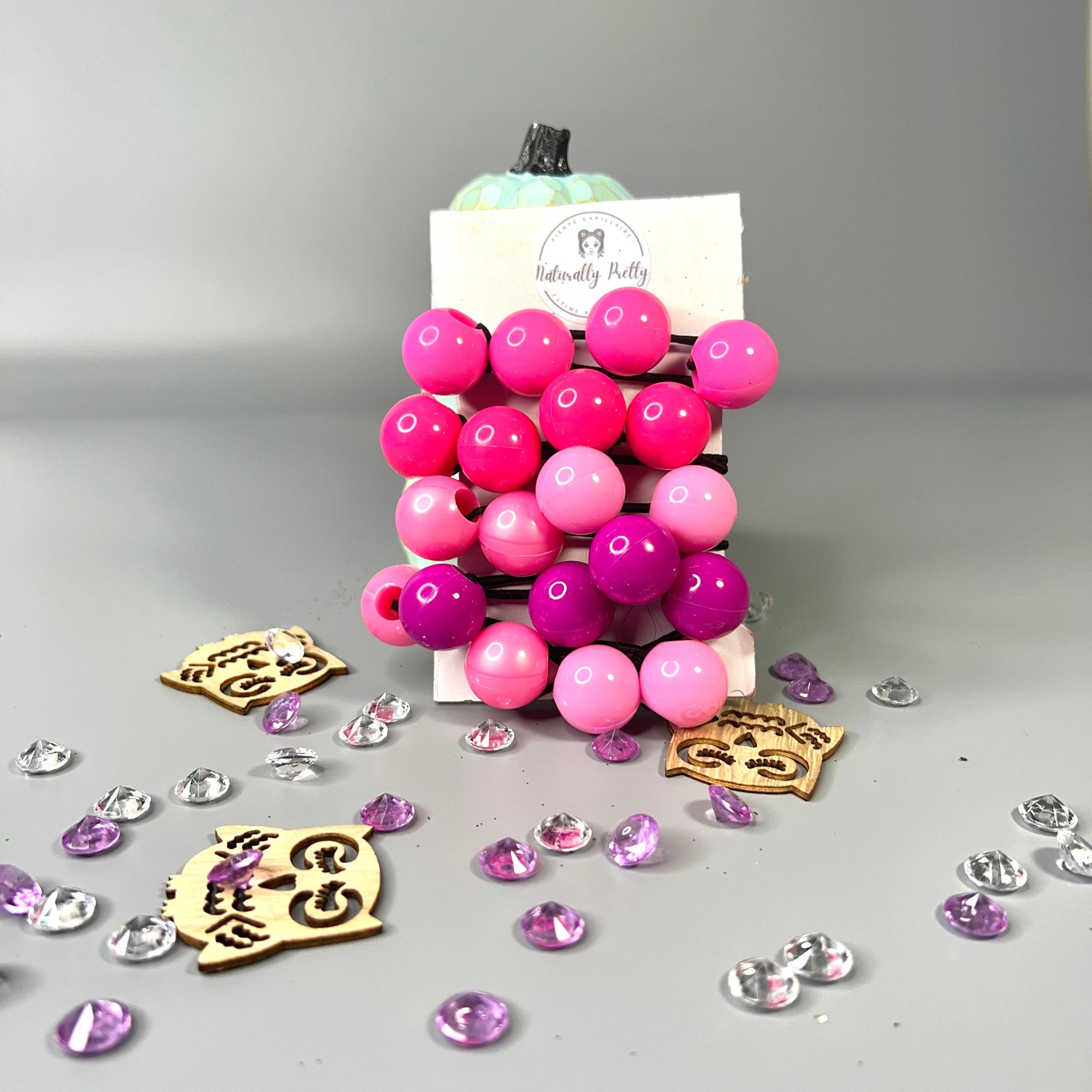 LOT DE 10 ÉLASTIQUES BOULES COLORÉES POUR CHEVEUX TEXTURÉS Naturally Pretty
