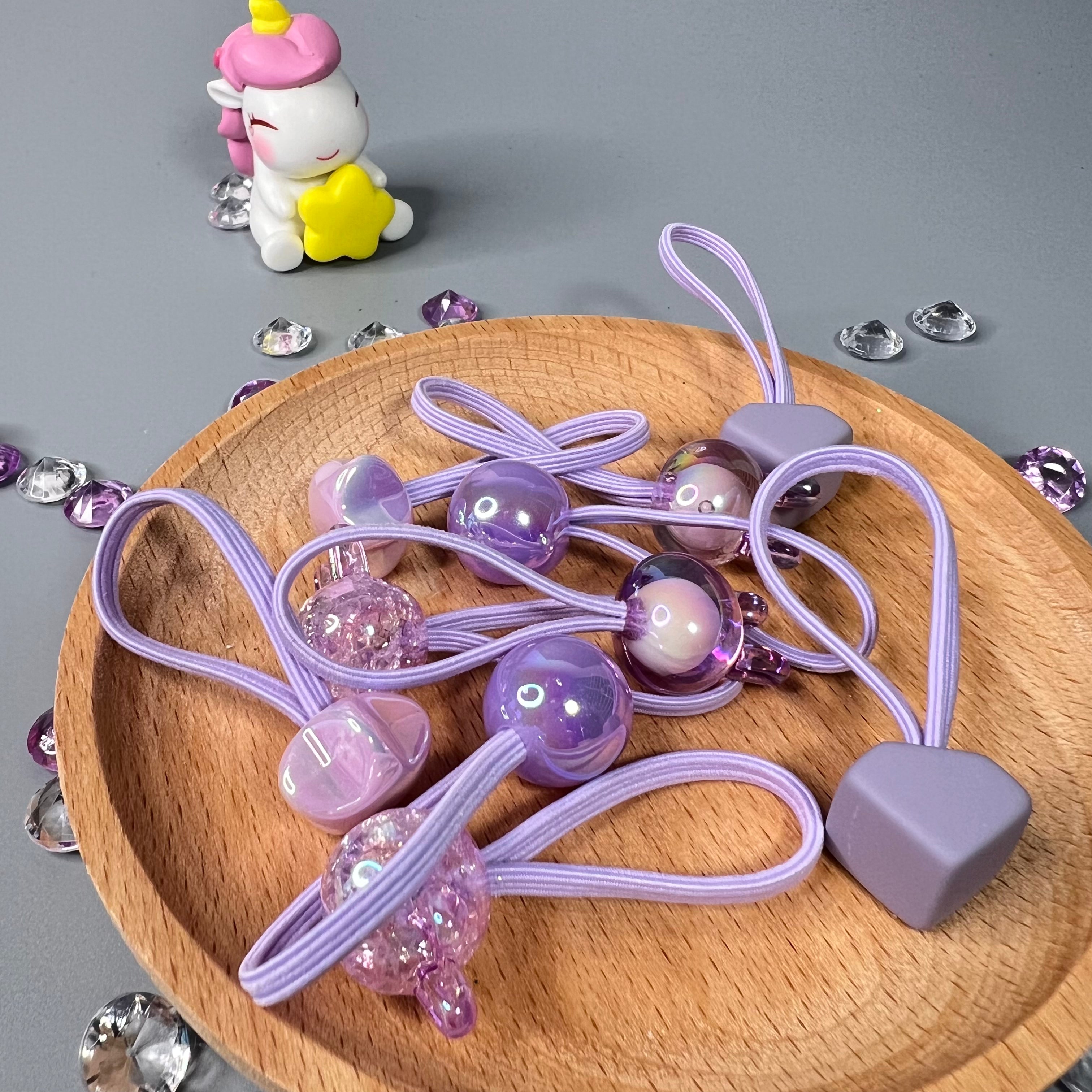 LOT DE 10 ÉLASTIQUES EN TISSUS POUR CHEVEUX 3CM FIGURINES Naturally Pretty