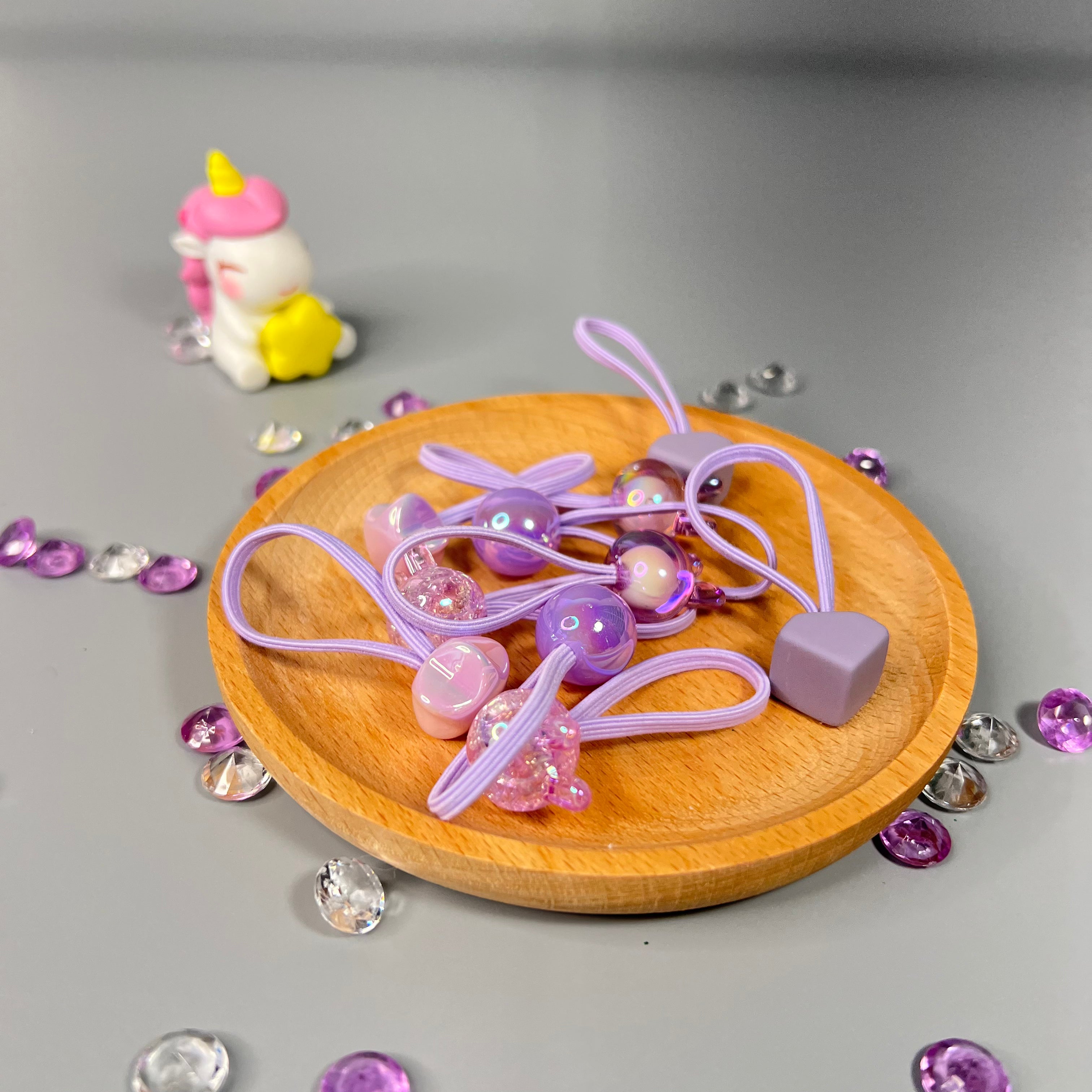 LOT DE 10 ÉLASTIQUES EN TISSUS POUR CHEVEUX 3CM FIGURINES Naturally Pretty