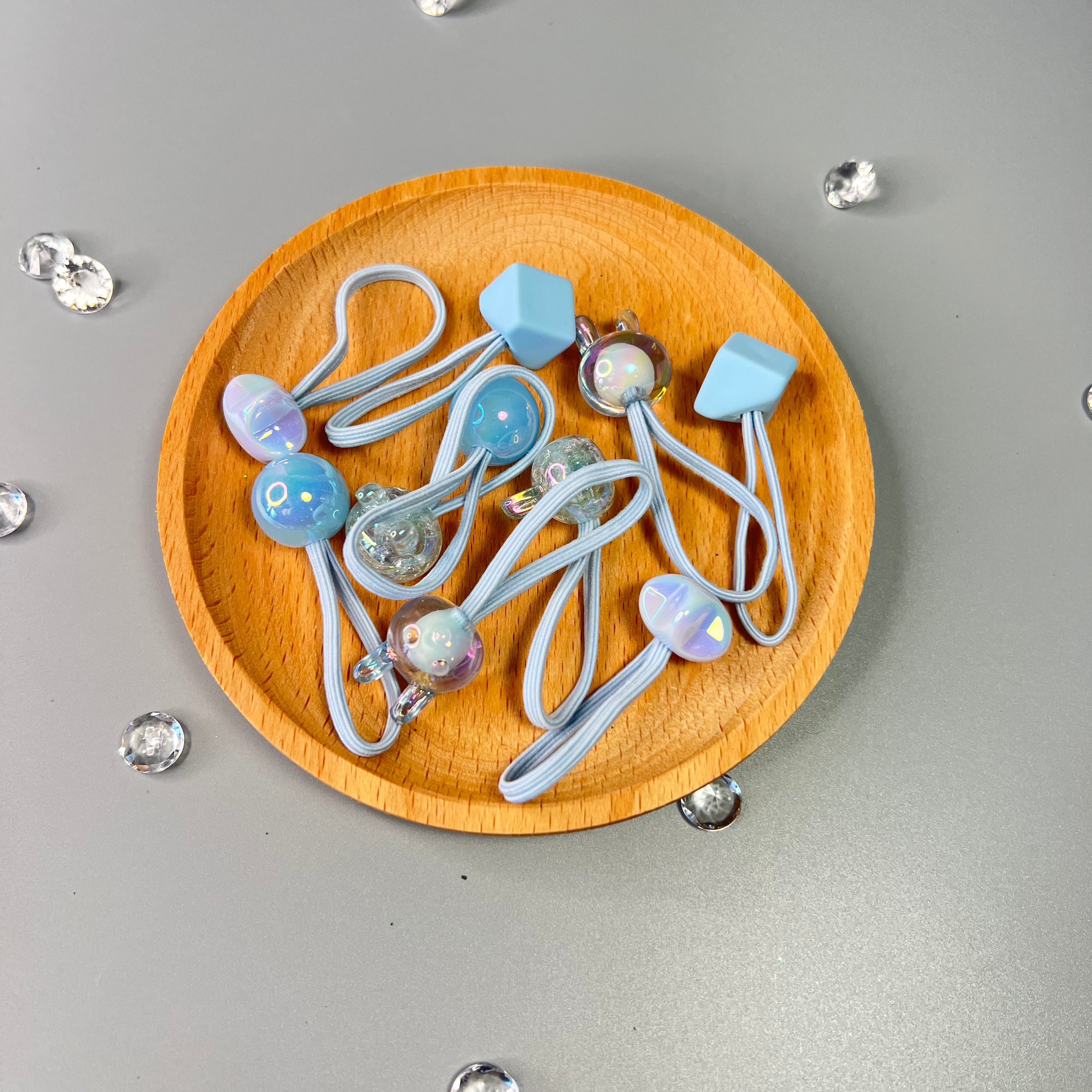 LOT DE 10 ÉLASTIQUES EN TISSUS POUR CHEVEUX 3CM FIGURINES Naturally Pretty