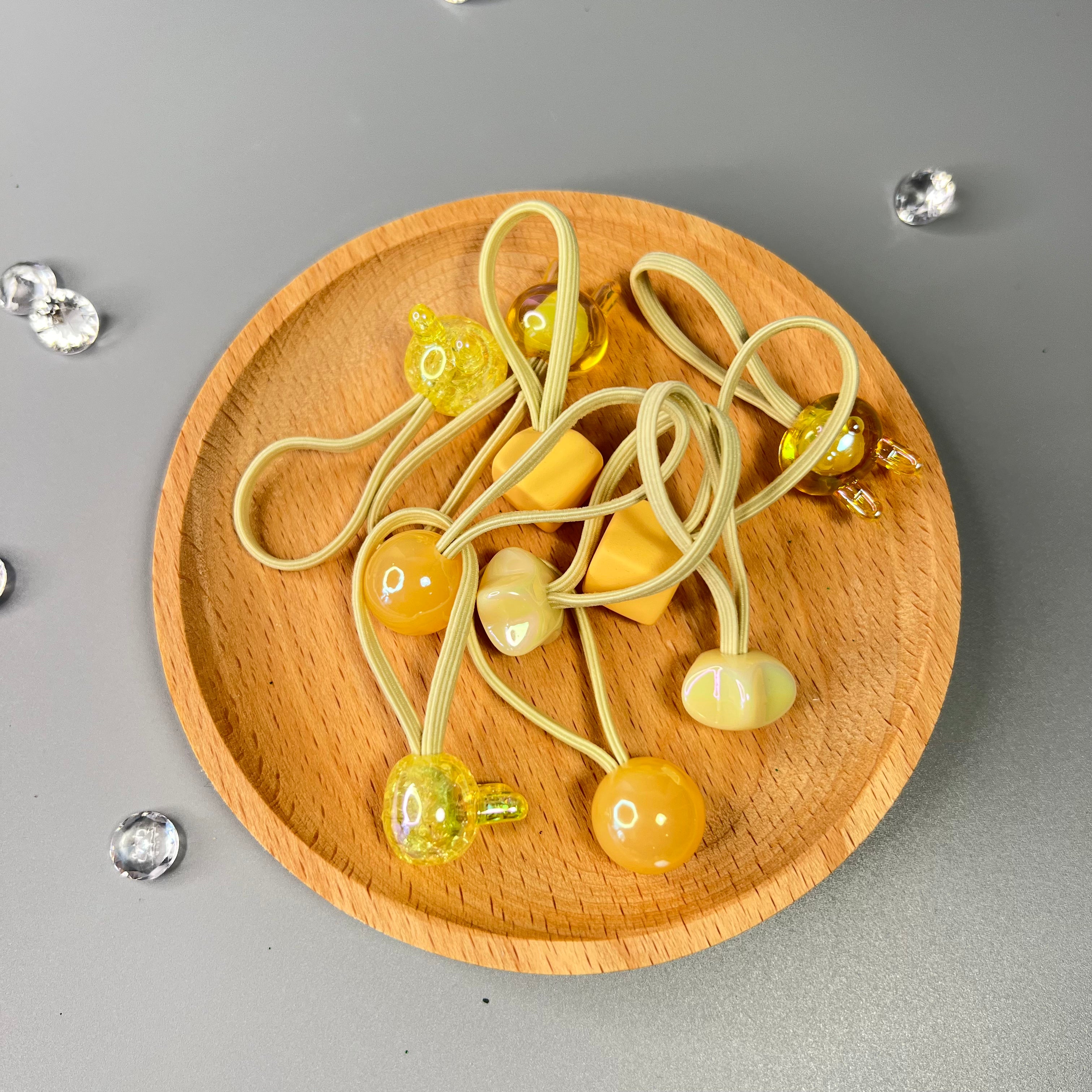 LOT DE 10 ÉLASTIQUES EN TISSUS POUR CHEVEUX 3CM FIGURINES Naturally Pretty