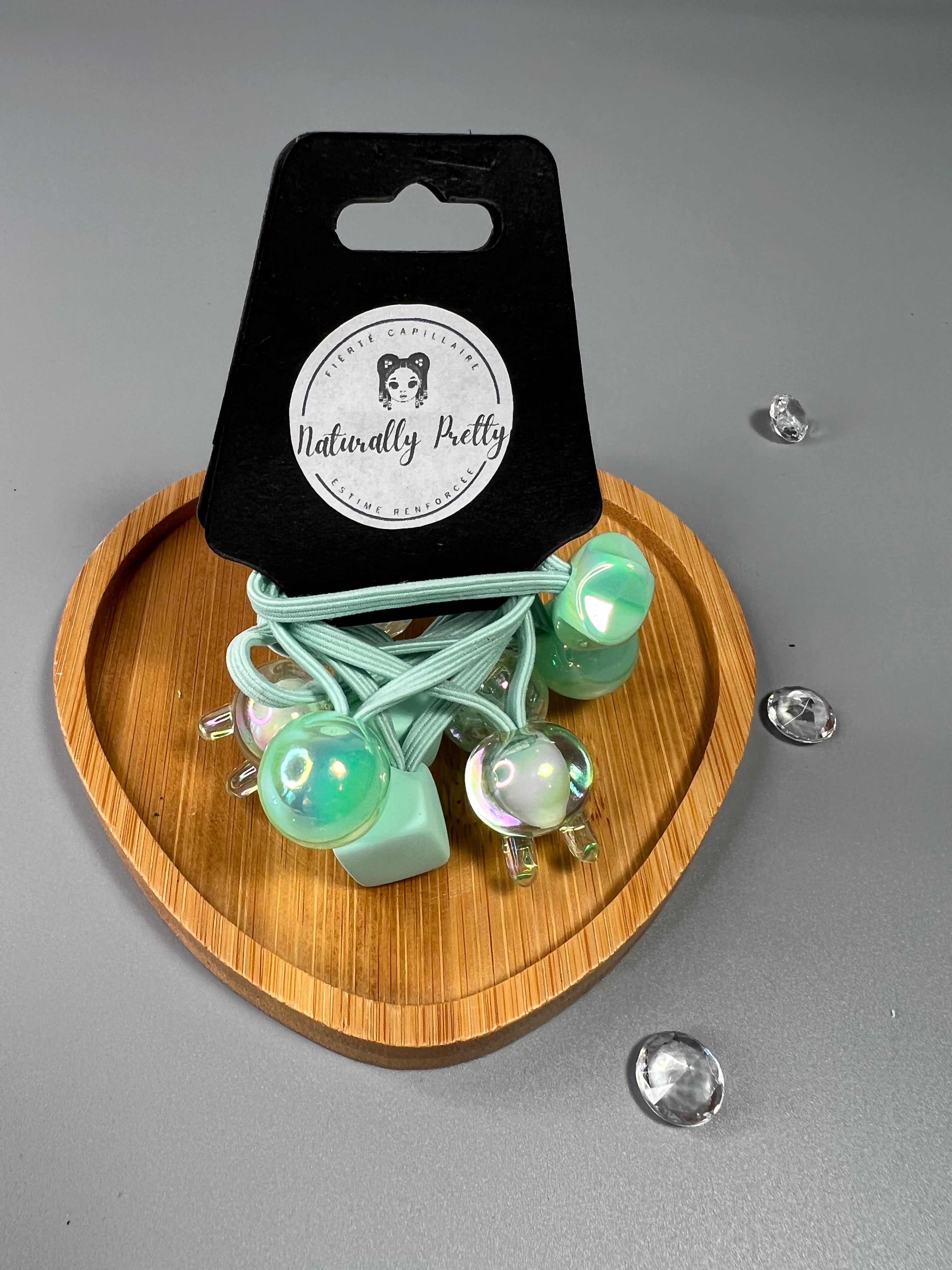 LOT DE 10 ÉLASTIQUES EN TISSUS POUR CHEVEUX 3CM FIGURINES Naturally Pretty