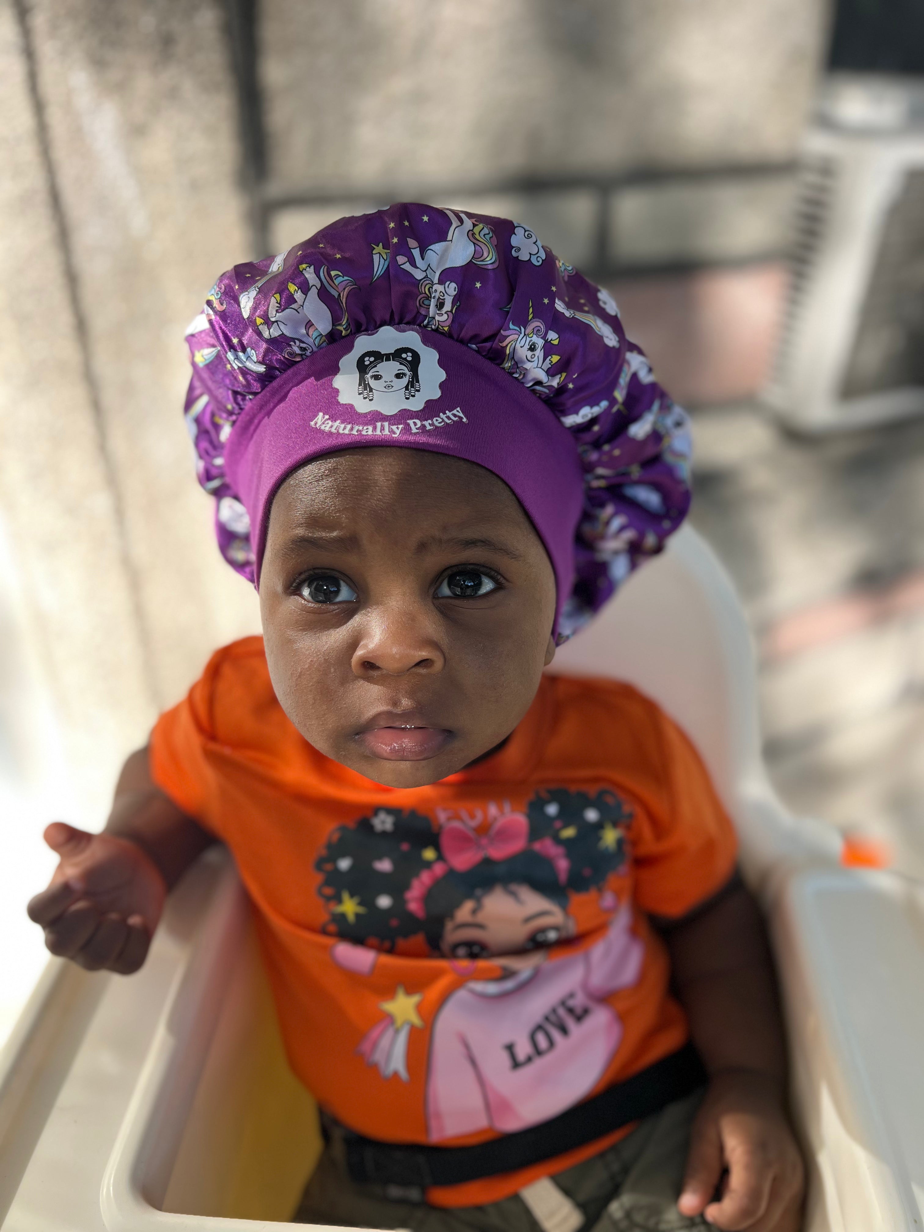 CHILDREN'S SATIN NIGHTCAP FOR SLEEPING