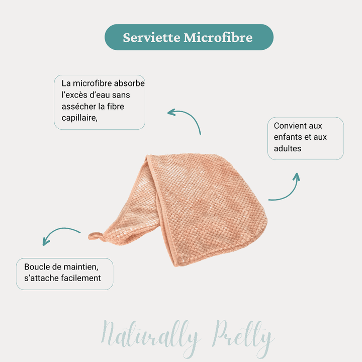 SERVIETTE MICROFIBRE ANTI-CASSE CHEVEUX TEXTURÉS Naturally Pretty