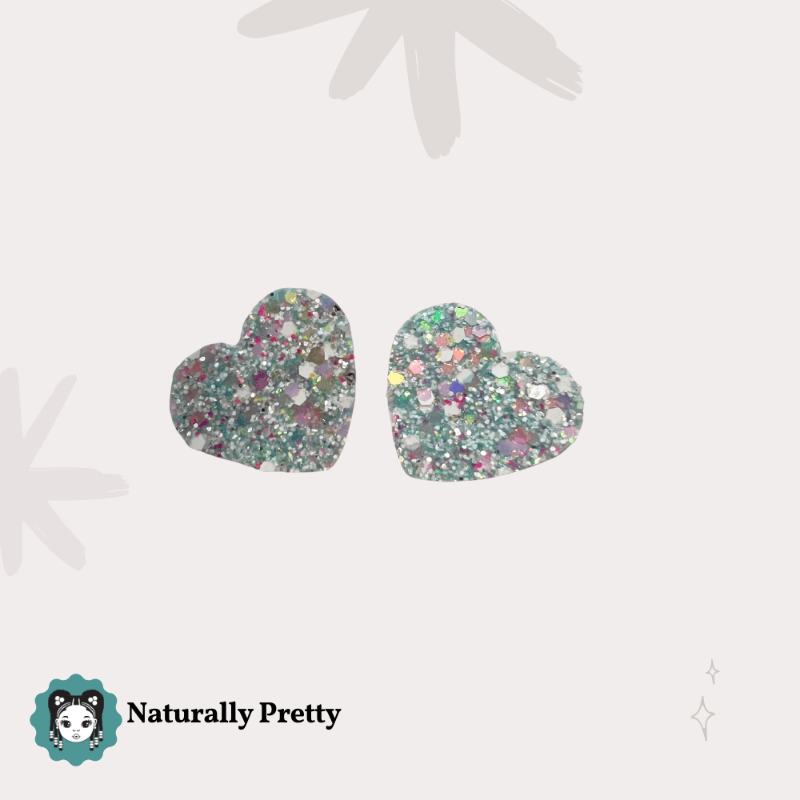 Barrettes cœur turquoise pailletées pour fille – Accessoire cheveux Naturally Pretty