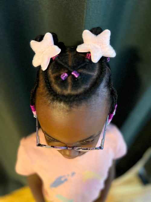 Barrettes étoiles roses en peluche pour enfant