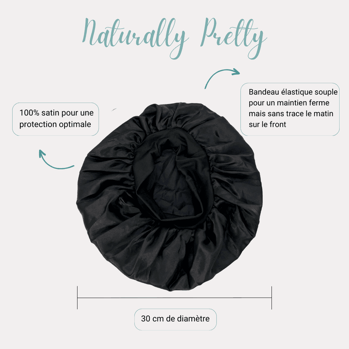 Bonnet de nuit en satin, protège les cheveux délicats toute la nuitNaturally Pretty