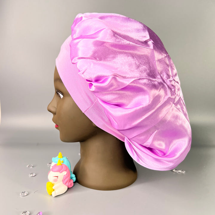 Bonnet en soie mauve rose pour cheveux, confort et soin nocturne Naturally Pretty