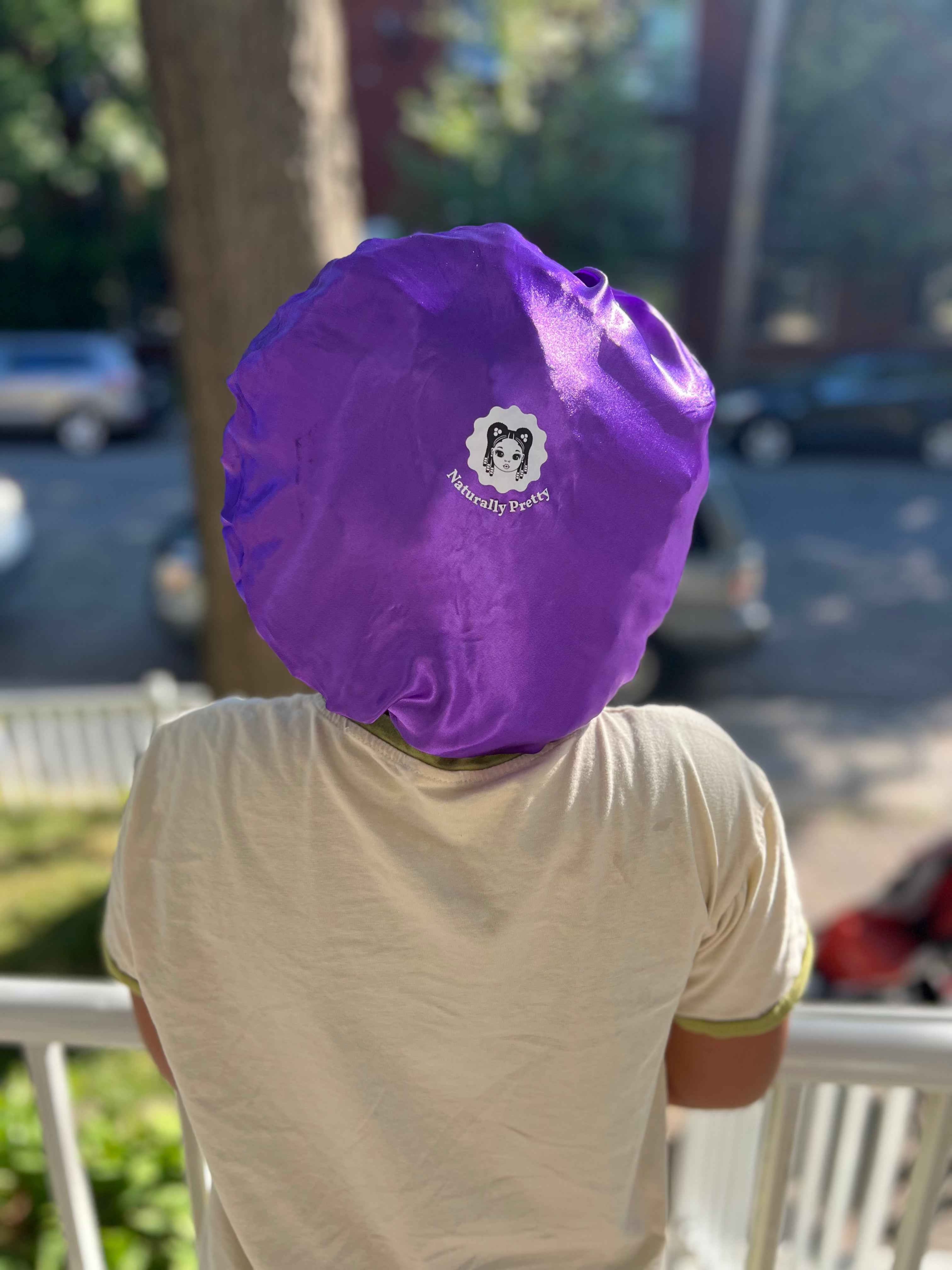 Bonnet de nuit enfant adapté aux cheveux frisés
