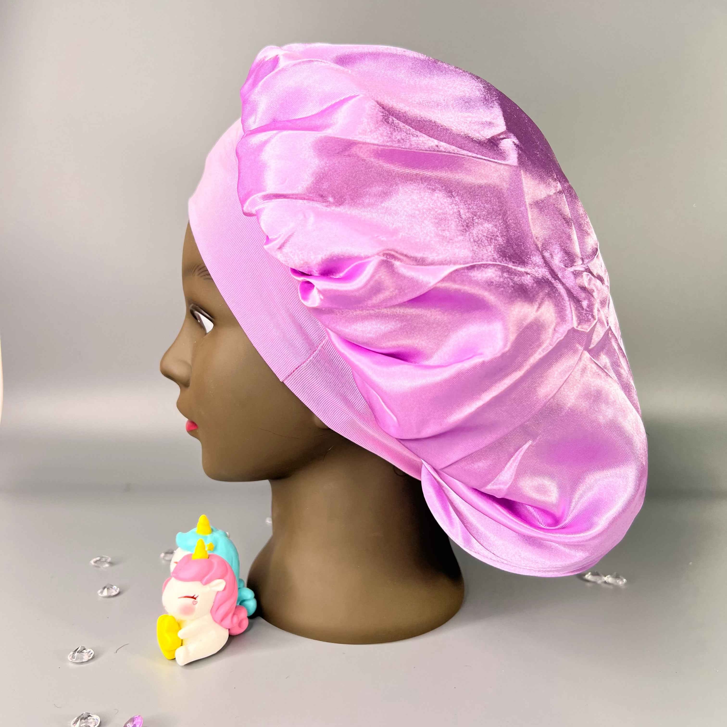 Bonnet de nuit en satin enfant pour protéger les cheveux texturés
