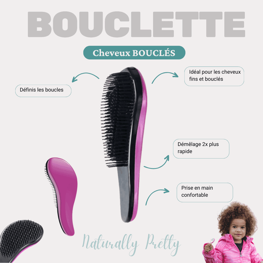 Utilisation de la brosse Bouclette sur les boucles d’un enfant