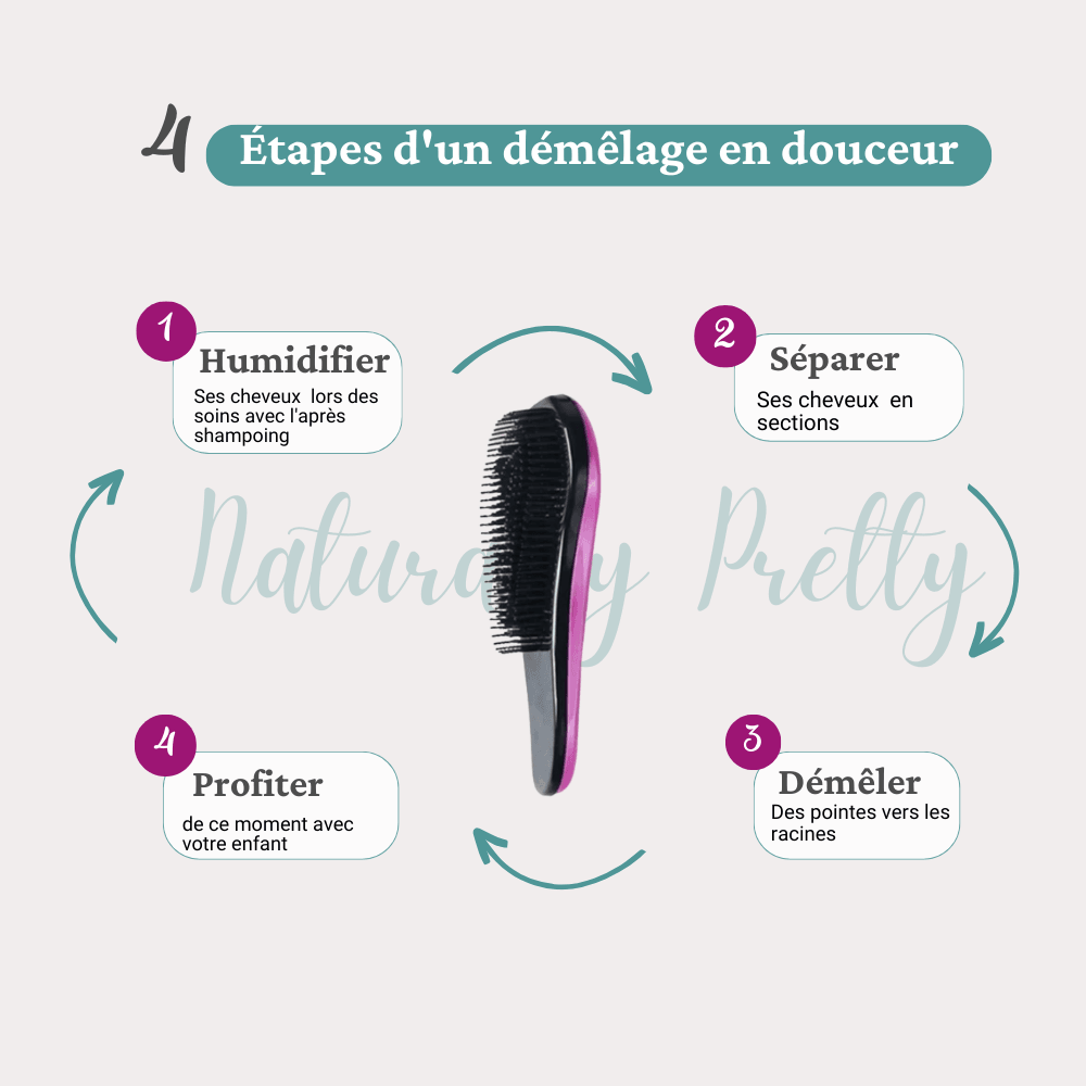Brosse Bouclette pour démêler les cheveux bouclés d’un enfant