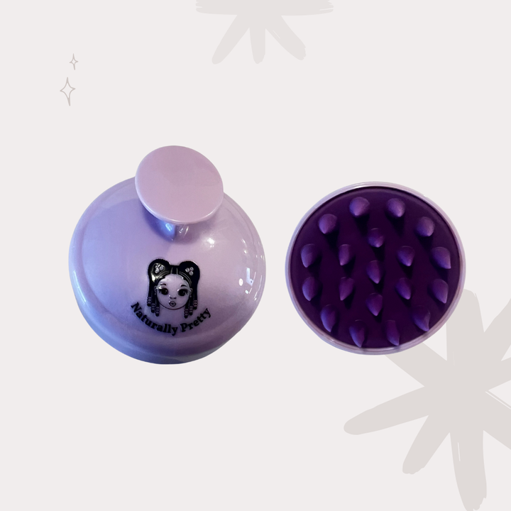 rosse massante violette Naturally Pretty pour stimuler le cuir chevelu et favoriser la pousse des cheveux bouclés, frisés et crépus.