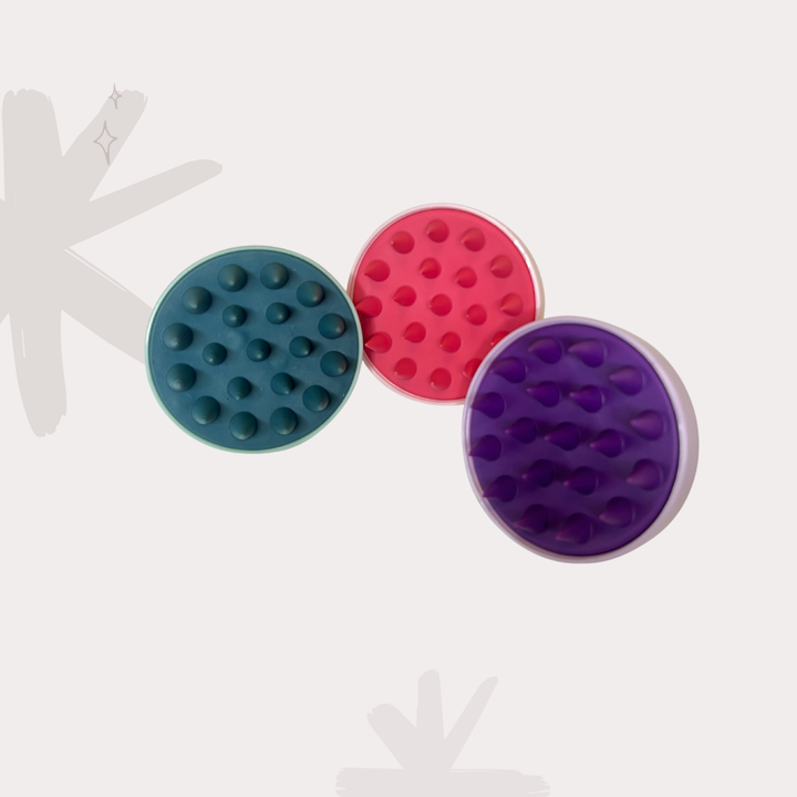 Trio de brosses massantes avec picots pour activer la pousse et masser le cuir chevelu des enfants aux cheveux texturés