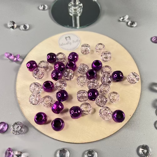 Grandes perles violettes brillantes pour cheveux d’enfant