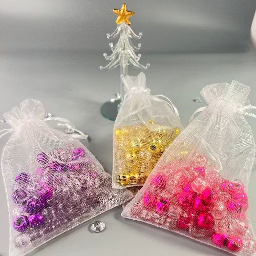 Grandes perles dorées brillantes pour tresses et twists enfant – vue 4