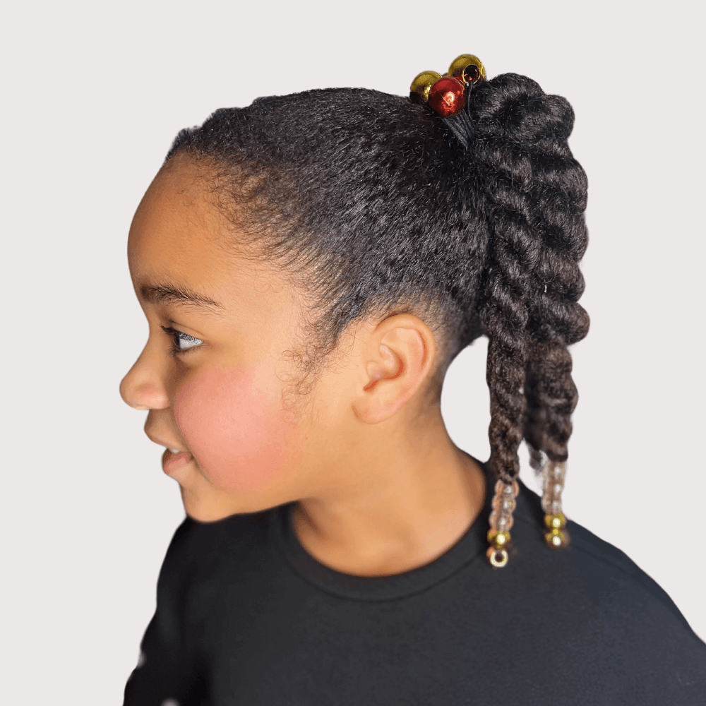 Grandes perles dorées brillantes pour tresses et twists enfant – vue 7