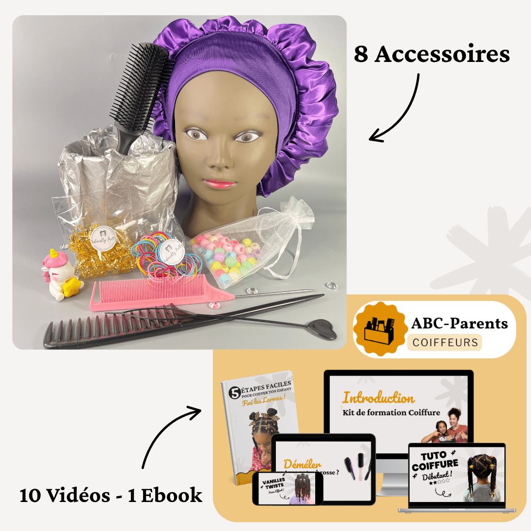 Pack coiffure utilisé pendant les ateliers pour cheveux texturés