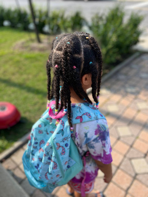 Début du tutoriel intermédiaire avec tracés et twists vanilles sur cheveux enfant