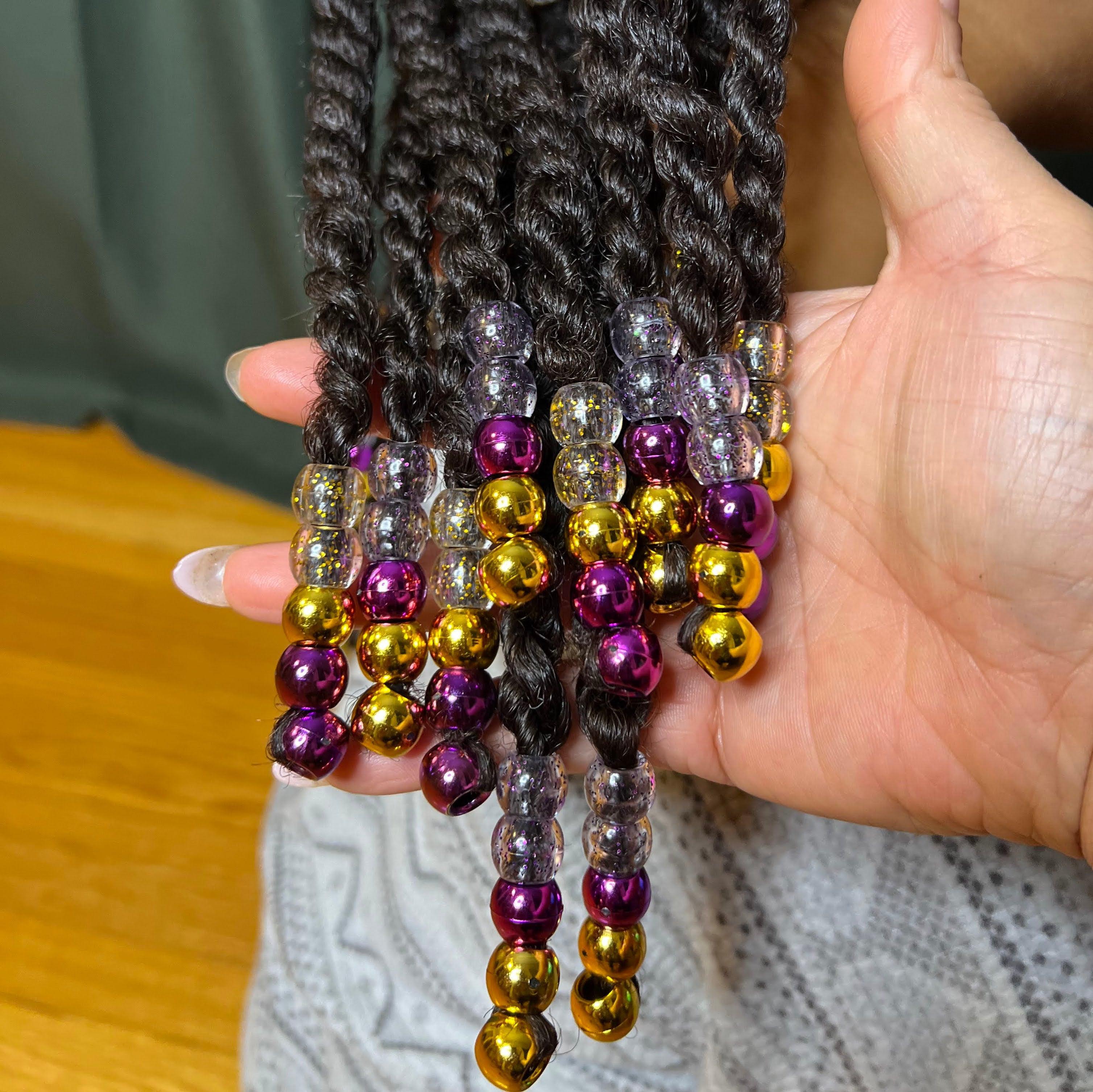 GROSSES PERLES CHEVEUX VIOLETTES BRILLANTES - Cheveux enfant